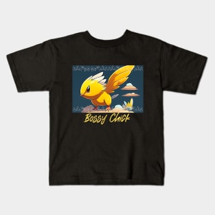 Bossy Chick (aggressive yellow anime chick) Kids T-Shirt